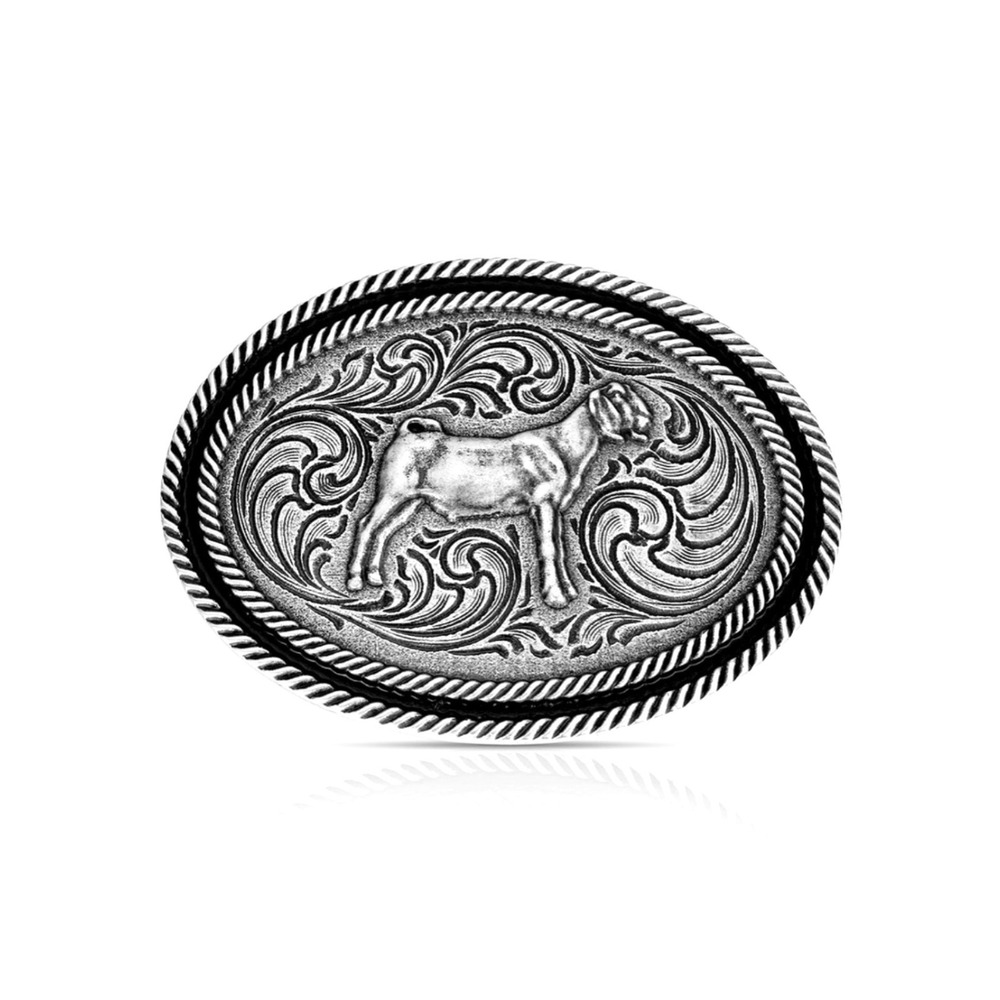 Montana Silversmiths Show Goat Antiqued Belt Buckle 4-H FFA - NEW